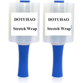 DOTUHAO Stretch Wrap with Handle, 5" x 1000ft Plastic Wrap for Moving, Industrial Strength Clear Heavy Duty Film, Durable Self Adhering Packing (4 PCS)