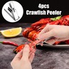 Lyreh 4pcs Crayfish Peeler Tool, Stainless Steel Crawfish Sheller Device