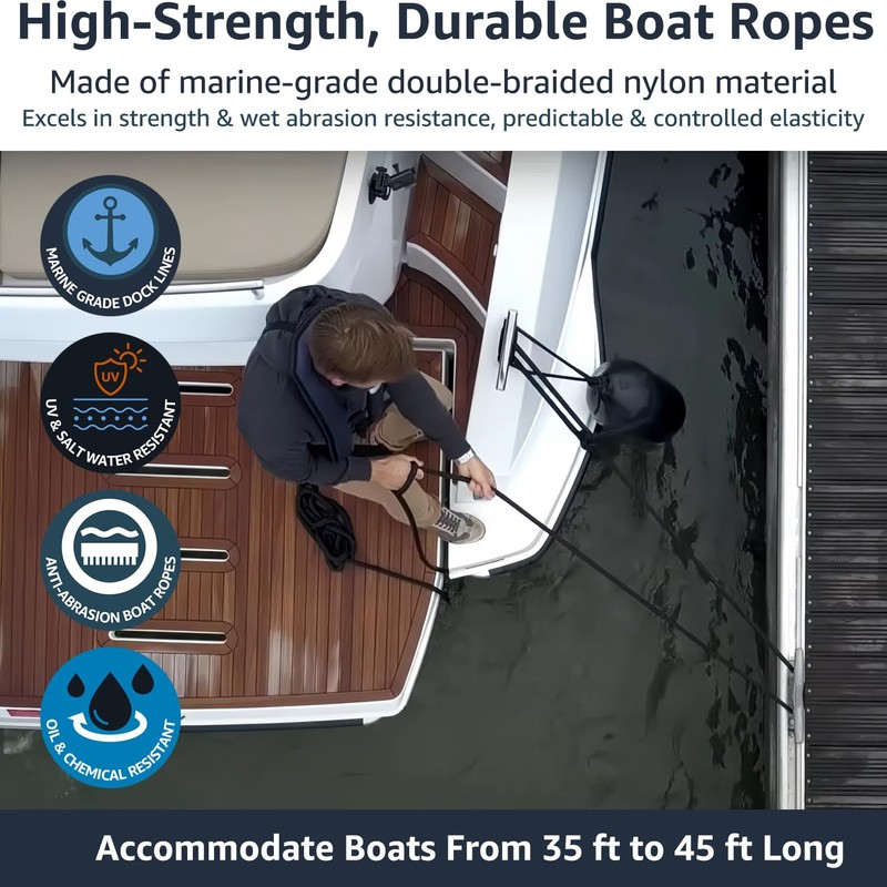 PACTHSD 2 Pack 5/8" x 20' Dock Lines - Marine