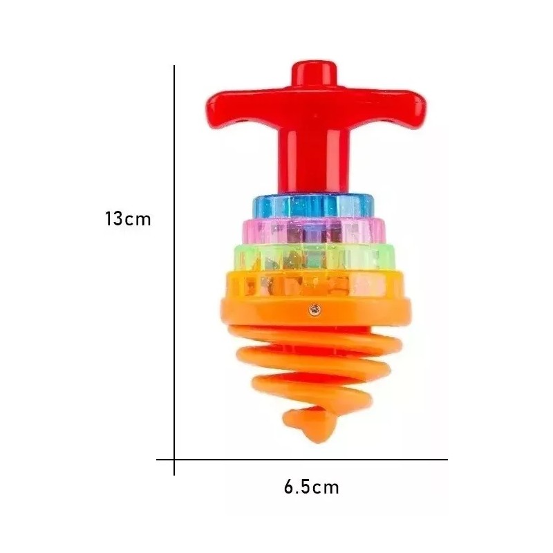 Acquart 2 Pzs Trompo De Resorte Con Luz Y Sonido