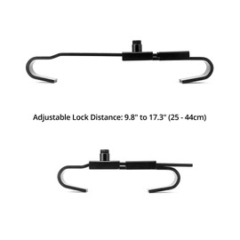 QWORK Heavy Duty Steel Cargo Door Lock, 9.8" to 17.3" Adjustable, Industrial Modern Style, Container Lock, 1 Pack