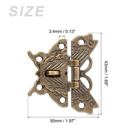 METALLIXITY 2pcs 50mm x 43mm Zinc Alloy Toggle Catch Lock Latch for Cupboard Box Suitcase Bronze Tone