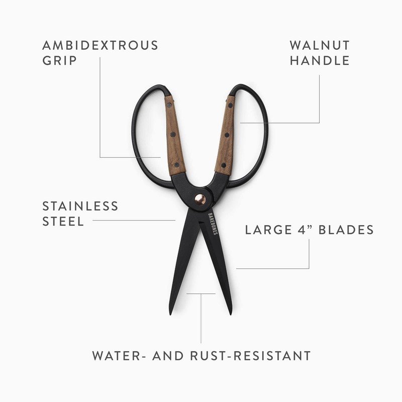 Barebones Garden Scissors - Walnut Scissors - Garden Supplies and
