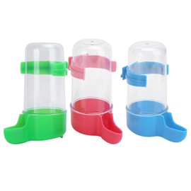 3pcs Birds Drinker Dispensador de agua automático Botella de agua para pájaros Bebedero Contenedor para colgar en la jaula de pájaros para loros Budgie Cockatiel Lovebirds