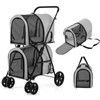 PETSITE Double Dog Stroller, Foldable Pet Stroller for 2 Dogs