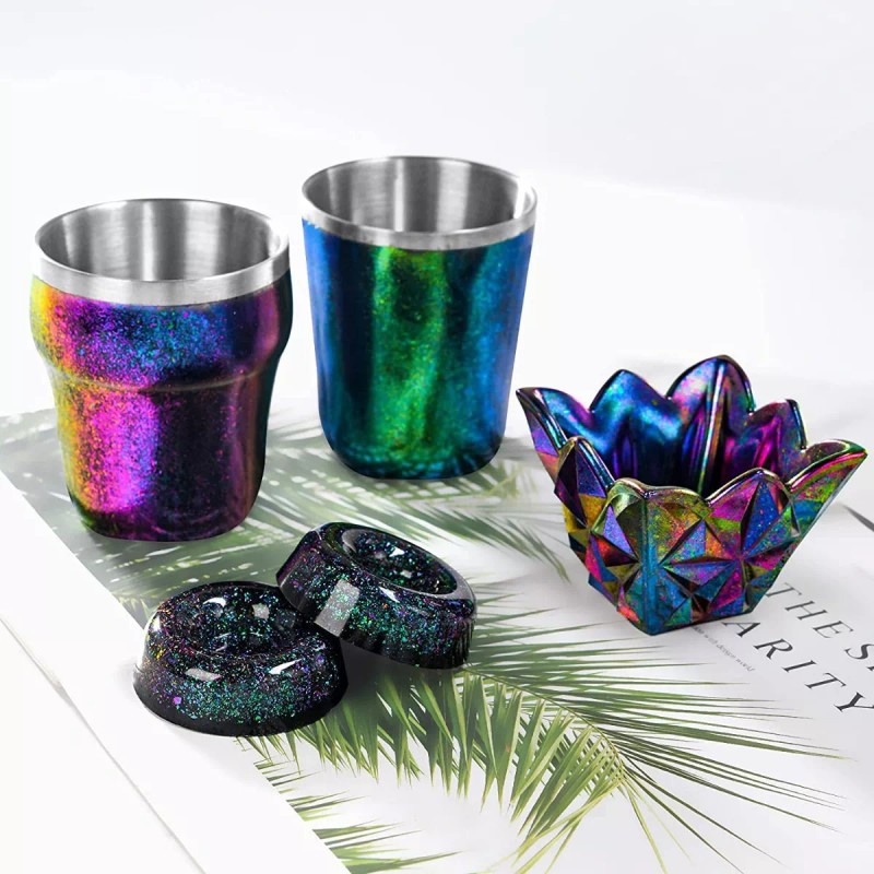 Let's Resin Chameleon Flakes 5 Colores Polvo Pigmento Resina