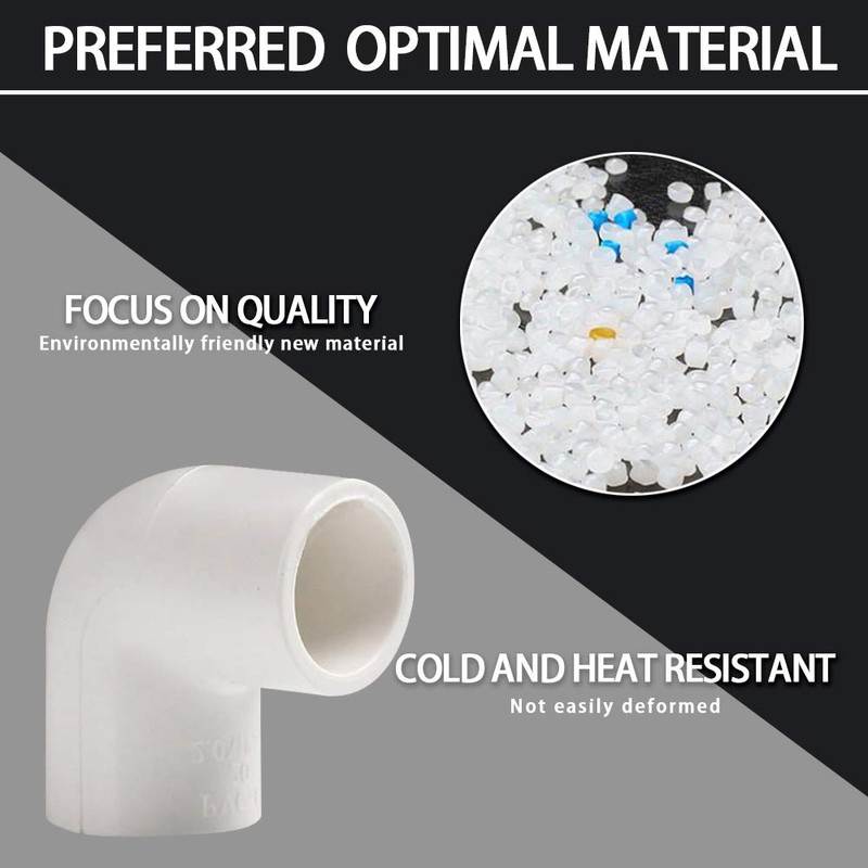 YOFASEN PVC 90° Angle Pipe Connector – Pack of 6