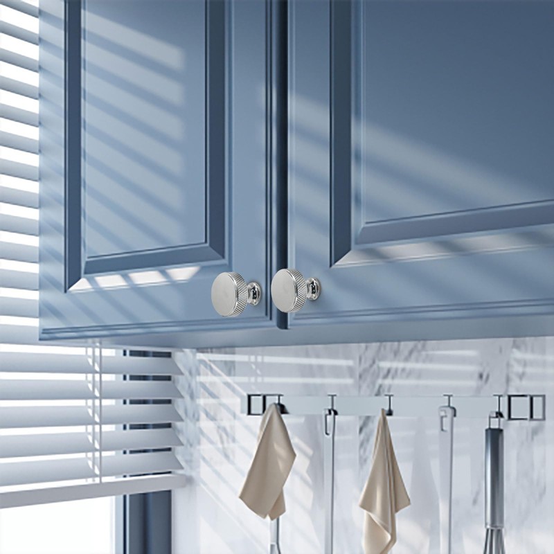 Amerdeco 10 Pack Polished Chrome Knurled Cabinet Knobs Kitchen Cabinet