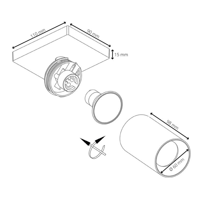 SSC-LUXon ALVO 1 Wall Spotlight Ceiling Spotlight in White and