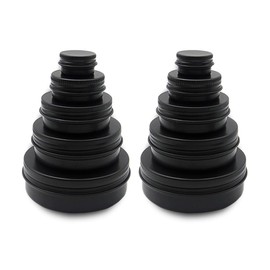 Wopanxye Aluminum Jars 10 Pack 60ml 15ml Black Empty Container 30ml Travel Makeup Jar 100g Pot Refillable Small Cosmetic Jars for DIY Cream Samples Powder Candles