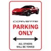 Corvette C6 Parking Only Aluminum Garage Sign