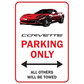 Corvette C6 Parking Only Aluminum Garage Sign