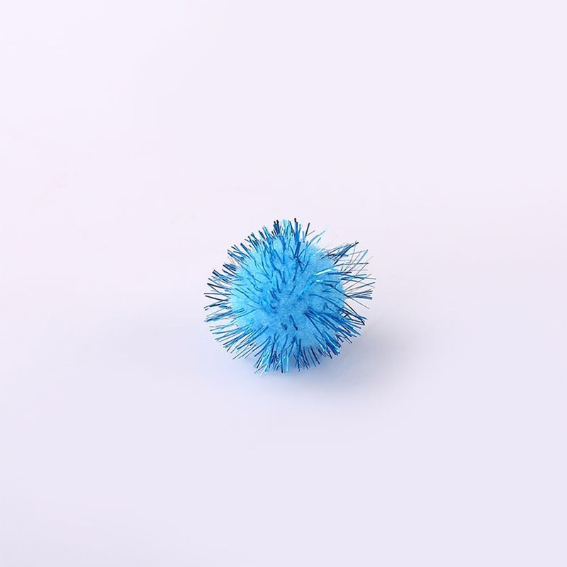 200pcs Glitter Tinsel Pom Poms Sparkle Balls Christmas Decoration (Blue)