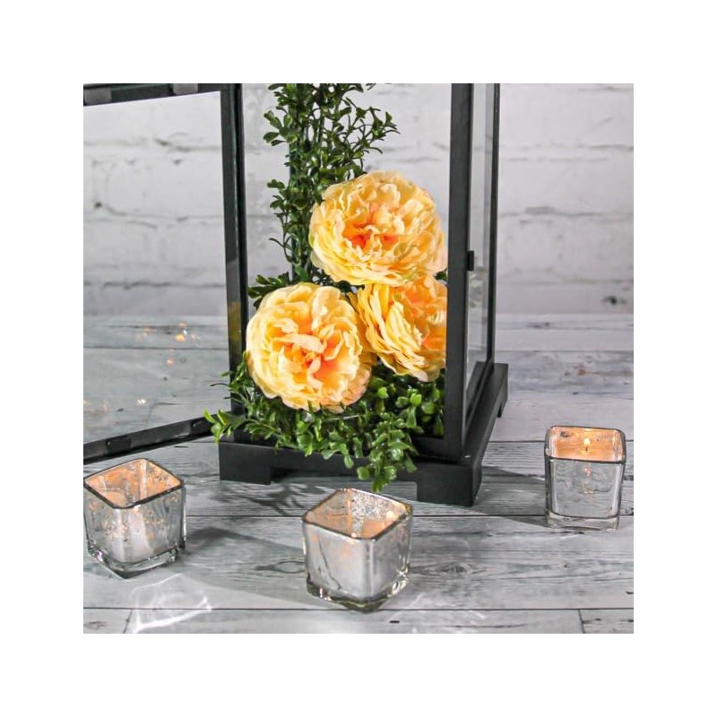 Richland Silver Mercury Square Votive Holders Set of 12