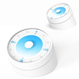 Rosenpatio Visual Timer for Adults Teenager - Timers for Classroom Teachers 60 Minutes Countdown Home School Study Tool, Non-Ticking Rotating Timer for Exam Work Kitchen Office Gym, 1 Pack