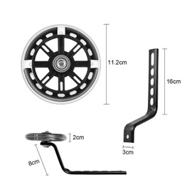 Stabilisers Children's Bicycle, Universal Auxiliary Wheels, Bicycle Stabilisers Stabilisers for 12 14 16 18 20 Inch (Flash Black)