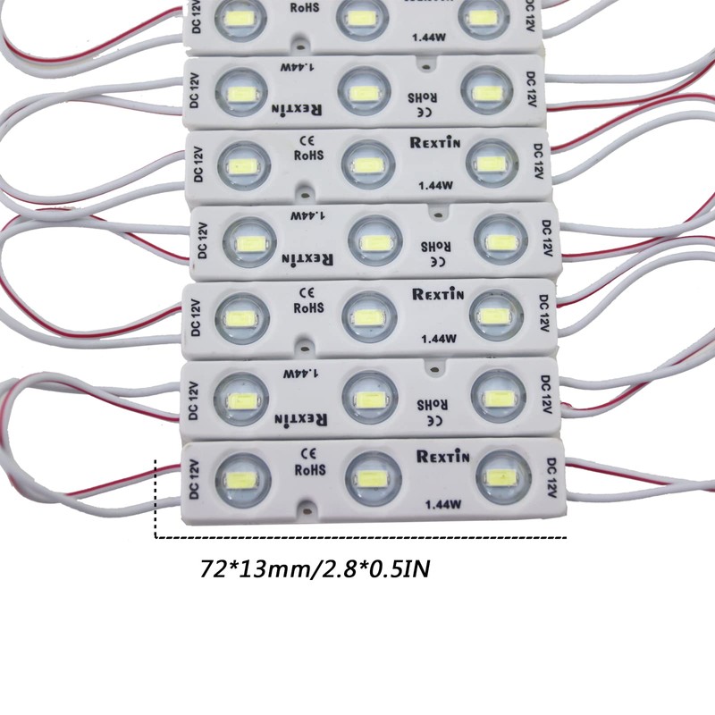REXTiN 200pcs 3 LED Sign storefront Lights Module White Super
