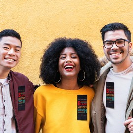 SmoothNovelty 100 Pcs Black History Month Satin Ribbons with Adhesive Backing Black History Month Party Decorations for Africa American School Celebration Commemoration