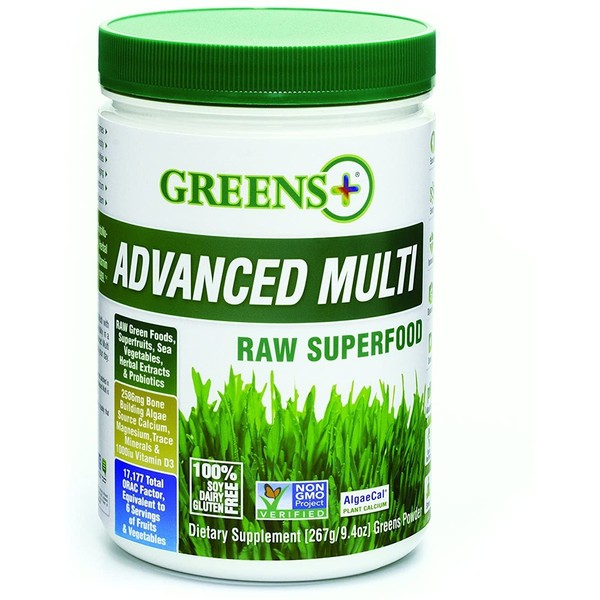 Greens+ Advanced Multi Raw Superfood | Essential Blend of Raw Green Foods, Superfruits and Sea Vegetables Powder | Vegan | Dietary Supplement | Non GMO, Soy Dairy & Gluten-Free | Size 9.4oz