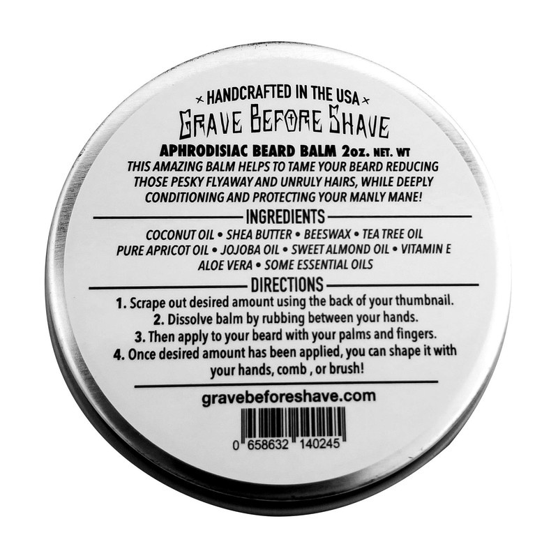 GRAVE BEFORE SHAVE Leather/Cedar wood scent Beard Balm (2 oz.