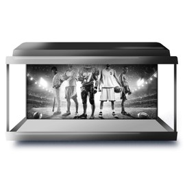 Fish Tank Background 90x45cm BW - Sports Football Basketball Team Game | Poster Backdrop Decoration Paper #43581