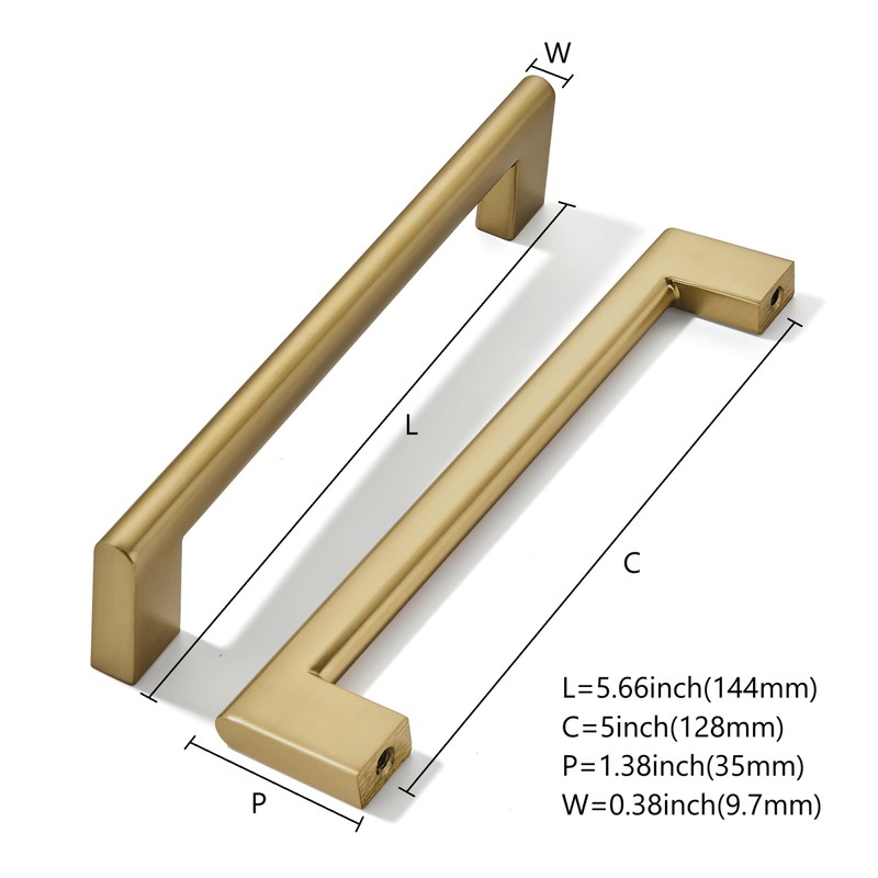 khtumeware 5 Inch Hole Center 6 Pack,Champagne Bronze Cabinet Pulls
