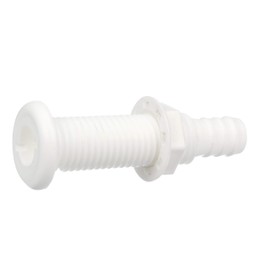 Seachoice 18161 Polypropylene Extra Long Thru-Hull Connector for 3/4-Inch ID Hose, White Finish