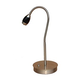 daylight24 202071-04 Adjustable Beam LED Desk Lamp, 19.5" x 8.47" x 5.9", Brushed Nickel/Black