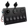 AOMINOHOMA 6 Gang 12V/24V Inline Fuse Box LED Rocker Switch