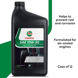 Castrol SAE 10W-30 Small Engine Oil For 4-Cycle Engines – Protects Against Rust & Corrosion – Suitable for Lawn Mowers and Outdoor Power Equipment – 12 Pack (32oz)