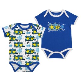 Inter - Set Body Manica Corta Snake, Body da Neonato, Colore Bianco, Prodotto Ufficiale 6 MESI
