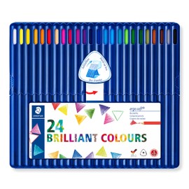 STAEDTLER 157 SB24 Ergosoft Triangular Colouring Pencils - Assorted Colours (Pack of 24)