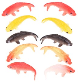 Homoyoyo 10pcs Miniature Fish Models Colorful Tiny Fancy Carp Simulation for Mini House Decoration Doll House Accessories for Miniature Scene Decor and Fish Tank Ornaments