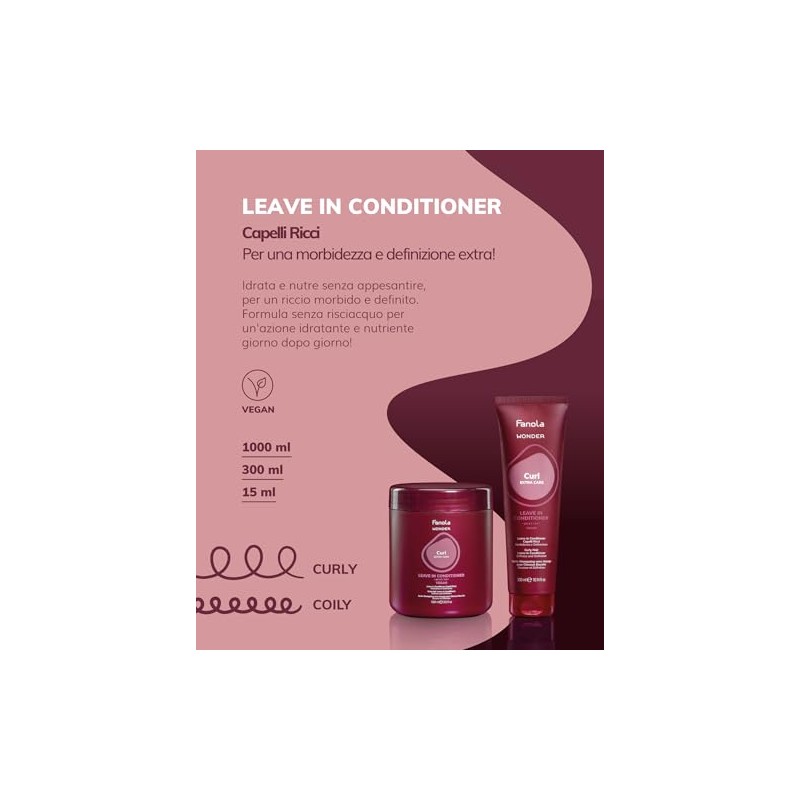 Fanola Wonder Curl No Rinse Conditioner for Curly and Wavy