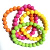 OHEETU 8Pcs 80s Neno Beaded Necklace Bracelet Sets Colorful Plastic