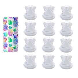 12 PCS Sublimation Neck Gaiter Heat Transfer Face Covering Scarf Iron on Transfer Bandana Sublimation Blank Multi-Functional Balaclavas UV Protection Headwear Headband for Men Women