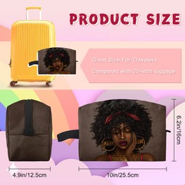 Fzryhaika African American Makeup Bag, Black Women Cute Cosmetic Bag Waterproof Travel Toiletry Bag Organizer for Accessories (Style-13, One Size)