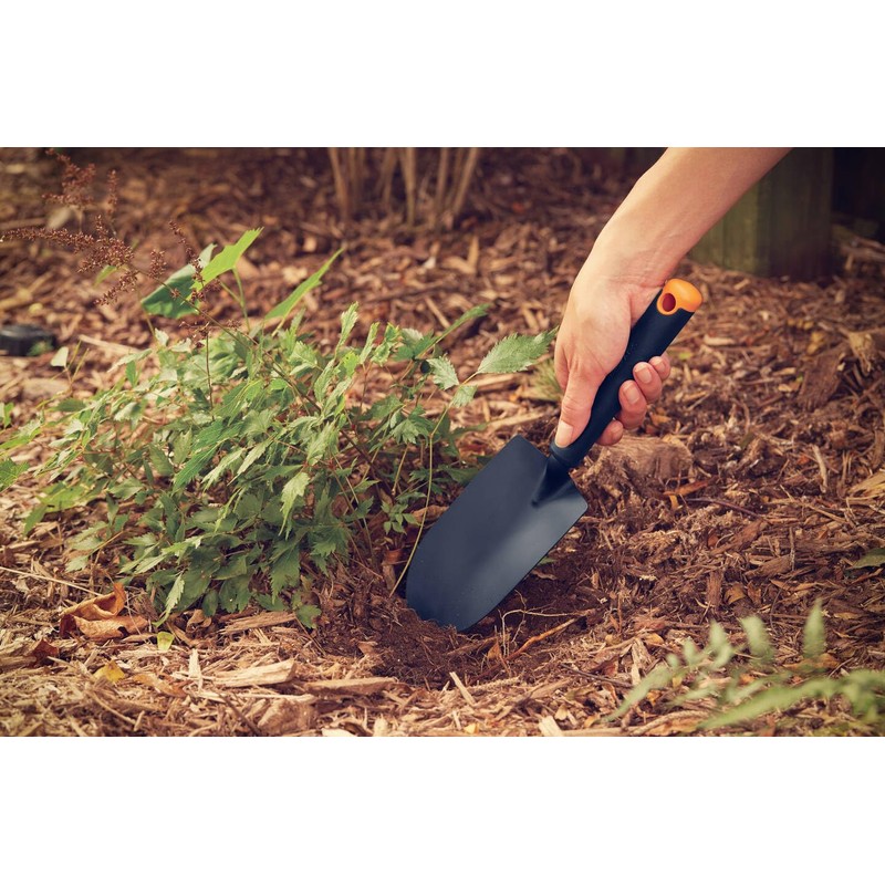 Fiskars Garden Tool Set, 3 Pieces, Flower Rake, Trowel, Trowel,