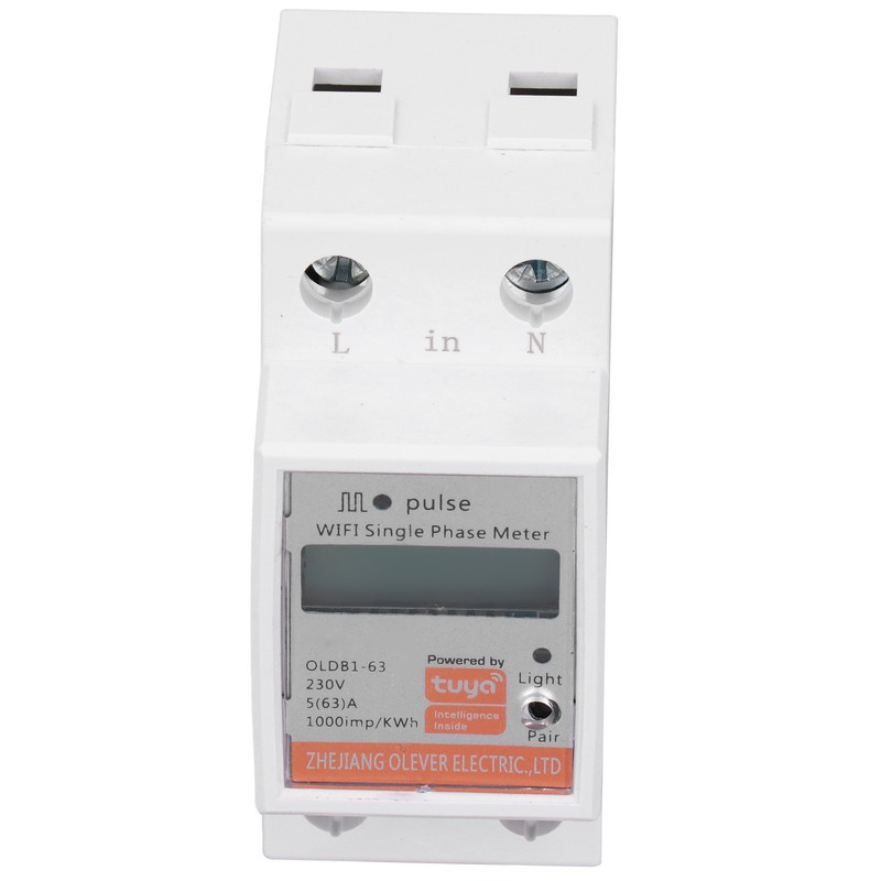 LCD Digital Energy Meter Smart WIFI DIN Rail Mount Single