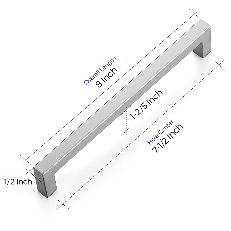 Ravinte 10 Pack 7-1/2 Inch Kitchen Square Cabinet Handles Satin