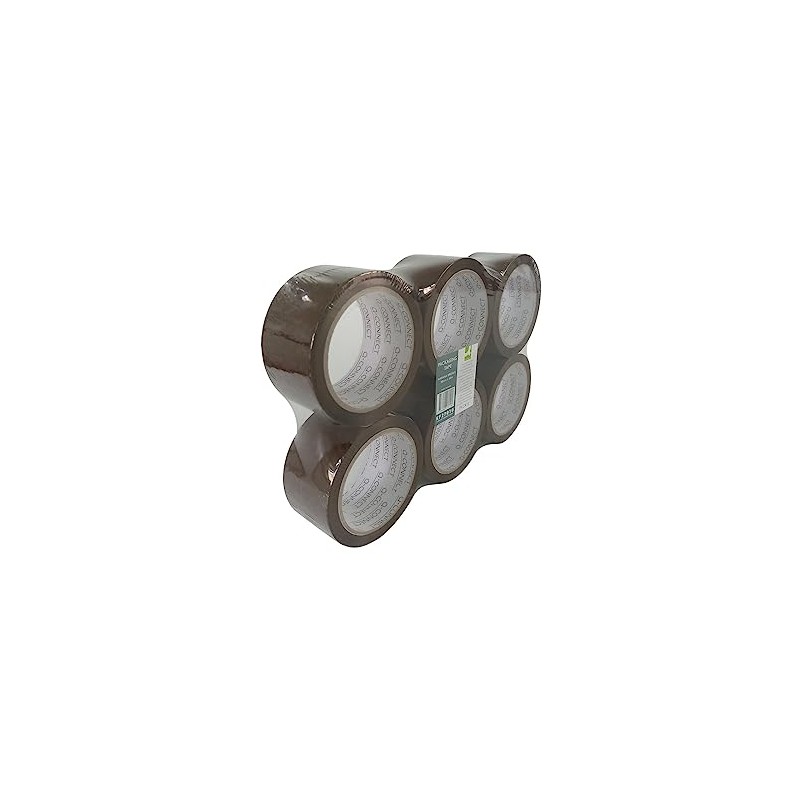 Q-Connect Polypropylene Packaging Tape 50mmx66m Brown (Pack of 6)