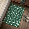 PureCozy Christmas Area Rug 2x3 Green Holiday Decorative Entryway Kitchen