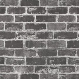 Grey Brick Peel and Stick Wallpaper 17.5"×120" Gray Faux Brick Contact Paper Removable Self Adhesive Vinyl Waterproof Wallpaper for Bedroom Fireplace Backdrop Accent Wall