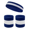 COUVER Sweatband Set Sports Headband Wristband Set Terry Cloth Moisture