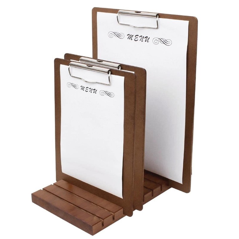 Olympia Menu Clipboard A4, Brown, Menu Presentation Clip Board, MDF,