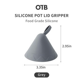 2Pcs OTB Silicone Heat Resistant Universal Pot Handle Caps Scald Pot Lid Knob Covers Heat Resistant Knob Caps for Safe Handling of Cookware Lids Fit for Pots and Pans (dark grey)