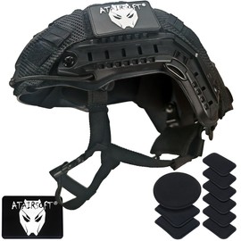 ATAIRSOFT PJ Type Airsoft Helmet Set Tactical Paintball Airsoft Fast Helmet with Cover (MCBK)