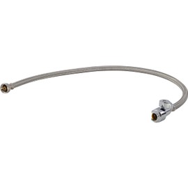 SharkBite Max 30 Inch Stainless Steel Braided Faucet Connector with 1/2 Inch Straight Stop Valve, 1/2 Inch FIP Faucet Connection, PEX Pipe, Copper, CPVC, PE-RT, HDPE, UR24687