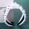 NVENF Jeweled Crystal Pearl Wide Top Knot Winter Women's Headband