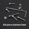 820 Piece M2 Hex Socket Screw Set, 304 Stainless Steel
